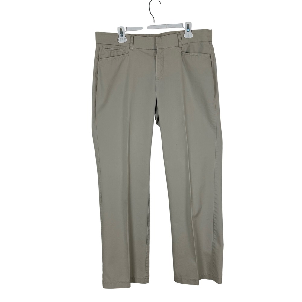Dockers Womens Khaki Stretch Wide Leg Low Rise Pants Size 14 Tall Cool‎ Beige